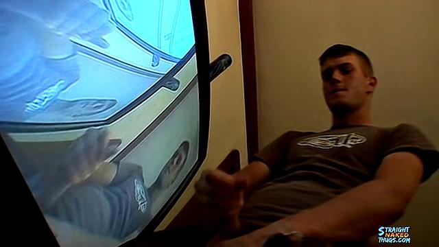 Bryce Corbin strokes his thick cock and teases himself until he cums hard