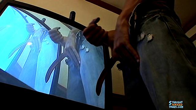 Bryce Corbin strokes his thick cock and teases himself until he cums hard