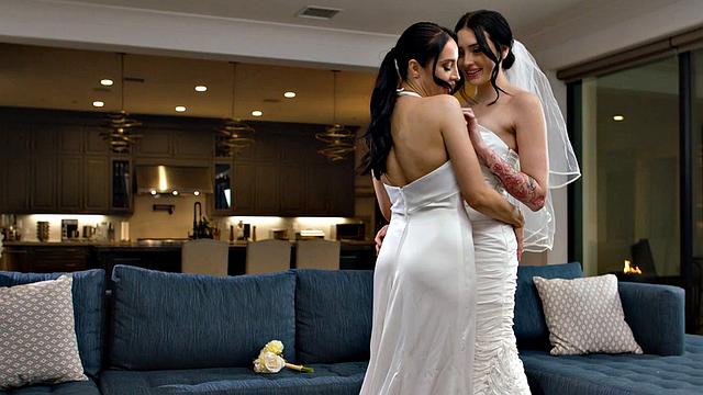 GIRLSWAY - Married Beauties Charlotte Sins & Melissa Stratton Fantasy Wedding