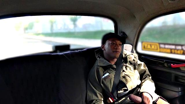 Pussyeaten busty cabbie pounded by black guy on backseat