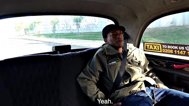 Pussyeaten busty cabbie pounded by black guy on backseat