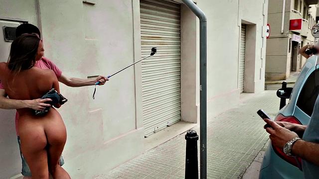 Horny blonde caught on camera getting pounded doggystyle on the beach