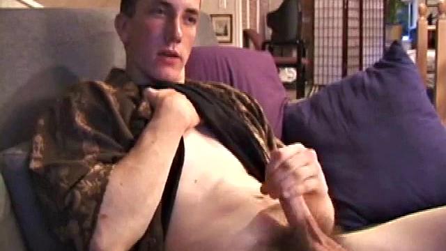 Amateur Derek strokes his thick cock for the camera