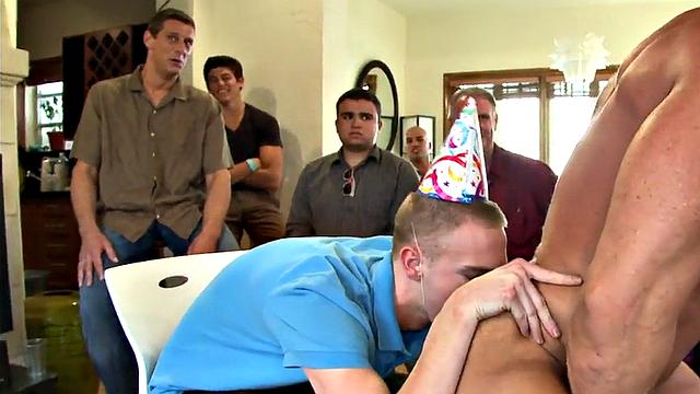 Party strippers rimmed and sucked in public for group bday fun