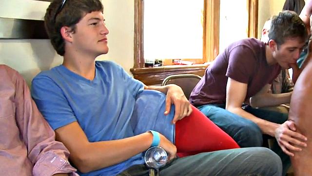 Party strippers rimmed and sucked in public for group bday fun