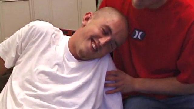 Kyle walks in on straight boy Rod, who has apparently relaxed with his porn video still blasting on the TV. When asked if he'd like a massage, Rod offers no resistance and Kyle begins gently working his torso.