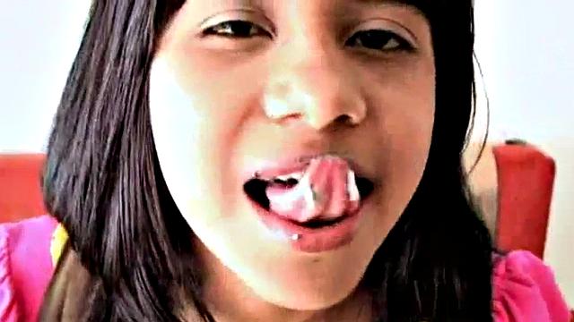 A kinky amateur teen get her tight pussy pounded after fingering her bald pussy and feet