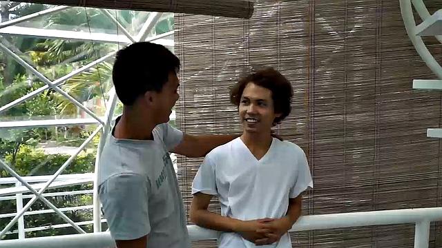 Gay Asian party boy falls head over heels for cute Chinese twink at a party. He sweeps him off his feet and carries him downstairs to have sex.