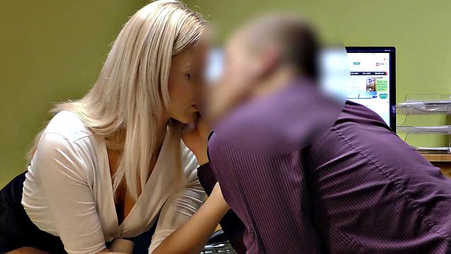 LOAN4K. Guy helps a blonde when she needs extra money for a car