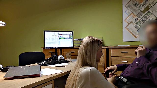 LOAN4K. Guy helps a blonde when she needs extra money for a car