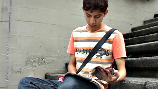 Desiderio meets Daniel on the street and soon has the boy on his bed. He wastes no time getting the skinny and smooth twink out of his pants and goes down on his uncut cock.