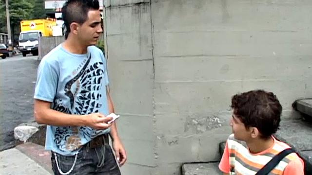 Desiderio meets Daniel on the street and soon has the boy on his bed. He wastes no time getting the skinny and smooth twink out of his pants and goes down on his uncut cock.