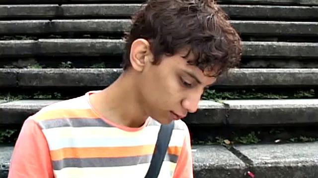 Desiderio meets Daniel on the street and soon has the boy on his bed. He wastes no time getting the skinny and smooth twink out of his pants and goes down on his uncut cock.