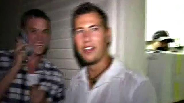 Naughty teen banged at real frat party