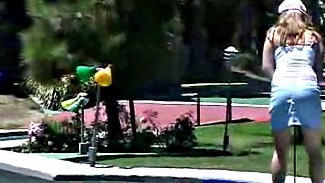 Little April goes outdoors touching herself