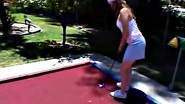 Little April goes outdoors touching herself