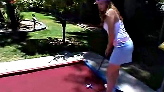 Little April goes outdoors touching herself