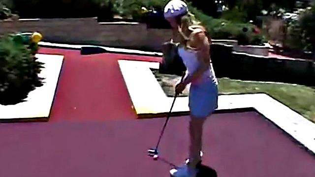 Little April goes outdoors touching herself