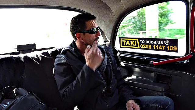 Tommy Gunn, the legend, deepthroats and fucks in reverse cowgirl taxi