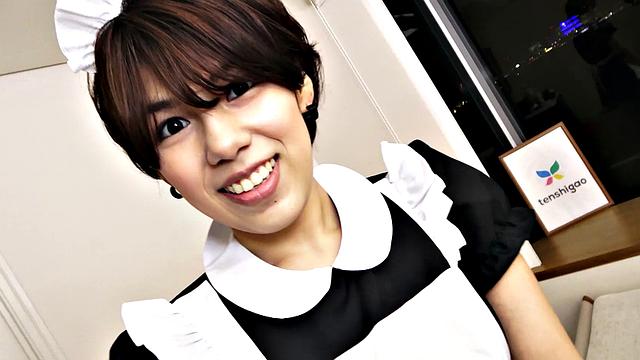 It's a nice day for Hinata Nanase to cheat by sucking cock!