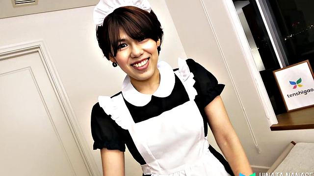 It's a nice day for Hinata Nanase to cheat by sucking cock!