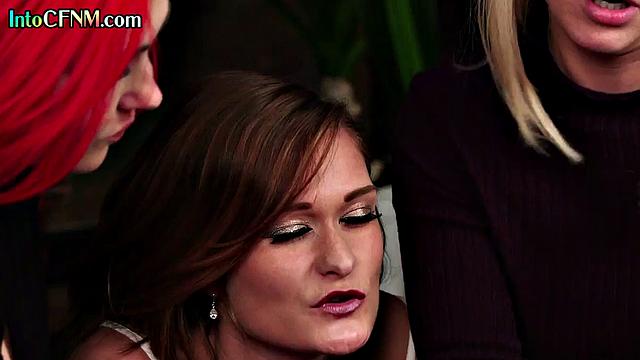 Cockhungry babes wanking lucky guy