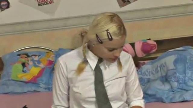 Sexy schoolgirl masturbates