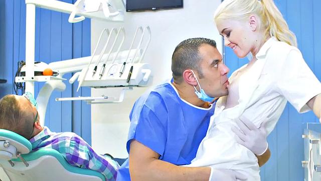 Big ass nurse with perky boobs pussyfucked by dentist