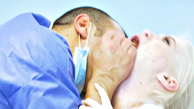 Big ass nurse with perky boobs pussyfucked by dentist