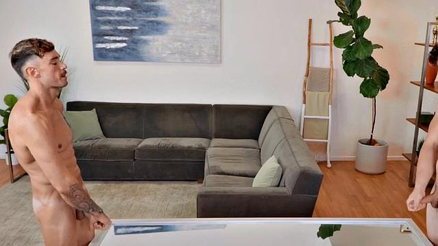 Athletic jock barebacked in asshole by partner till cumshot