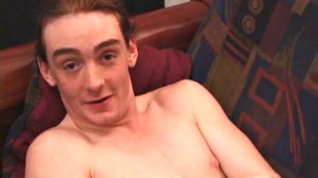 Straight boy Wes sits on the sofa watching a porn video with gay boy Matthew when the two horny guys decide to trade blowjobs. Wes lies on his back and lets Matthew fuck his face. Then Wes lubes up his ass and fingers himself.