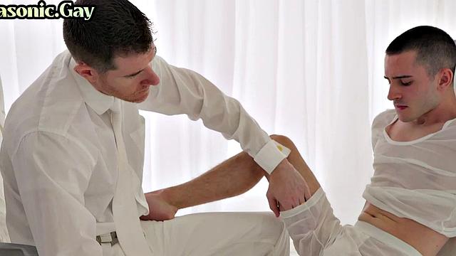 Religious master cock-sucking skinny apprentice