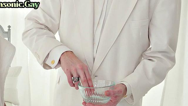 Religious master cock-sucking skinny apprentice