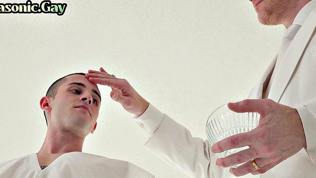 Religious master cock-sucking skinny apprentice