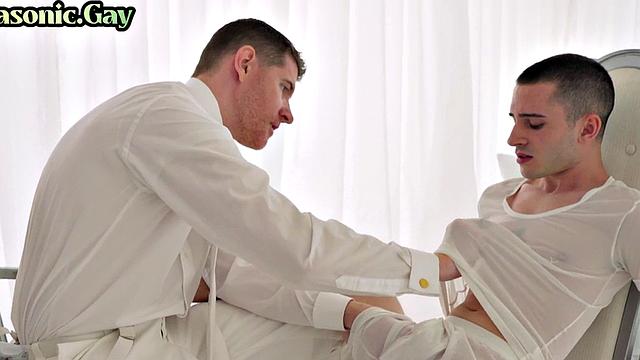 Religious master cock-sucking skinny apprentice