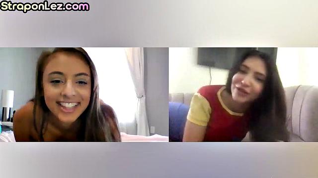 Strapon smalltitted lesbians webcam masturbating
