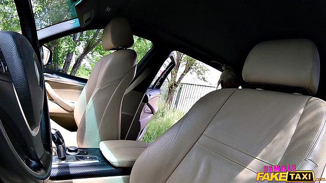 Blonde Cabbie Fucks Young Stud POV-style & gets a cumshot