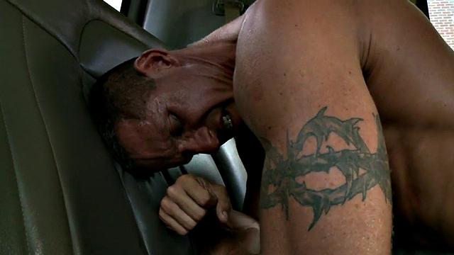 Picked up stud fucks gaydaddy in bus till cumshot
