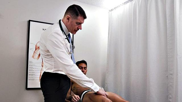 Tiny twink barebacked by doctor in his infirmary