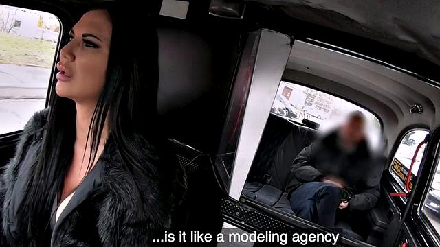 Huge boobs british cabbie gets licked and nailed on backseat