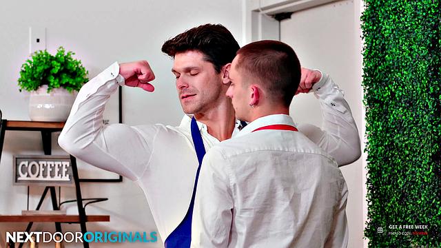 Conceited Waiter Flip Fucks Sexy Jock Rival - NextDoorStudios