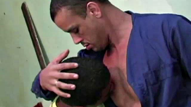 Gomez Aguilar is in his tool shed, upset that he hasn't used his large dick in a while, so Luis de Pavia agrees to help him out. He takes off the one-piece to reveal Gomez's muscles and obscenely large cock, and sucks it valiantly.