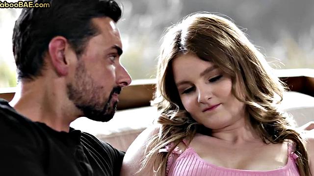 Bigbooty babe passionately ridings lovers cock on sofa