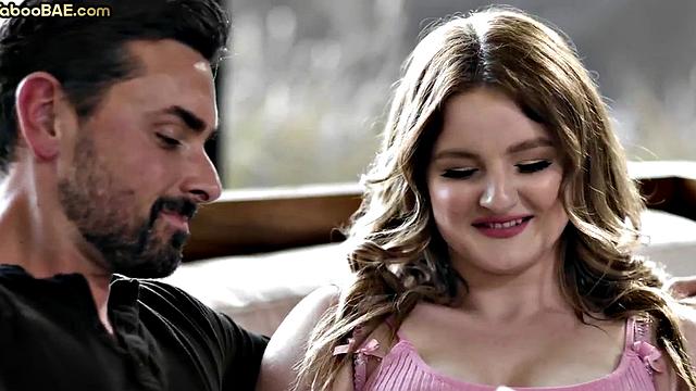 Bigbooty babe passionately ridings lovers cock on sofa