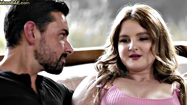 Bigbooty babe passionately ridings lovers cock on sofa