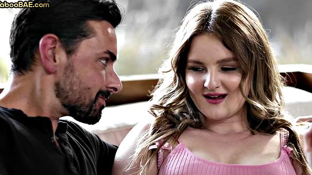 Bigbooty babe passionately ridings lovers cock on sofa