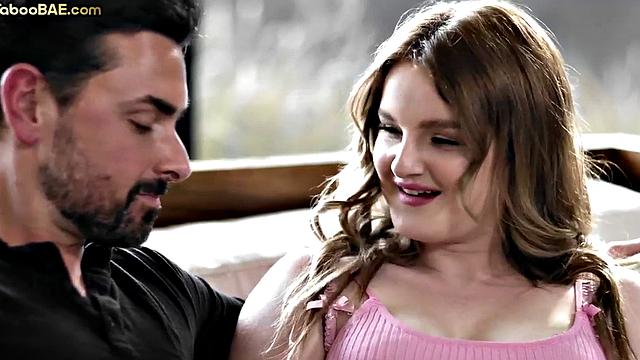 Bigbooty babe passionately ridings lovers cock on sofa