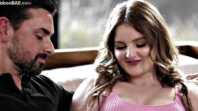 Bigbooty babe passionately ridings lovers cock on sofa