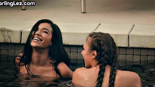 Pussylicking lesbian babe scissoring bigtitted GF