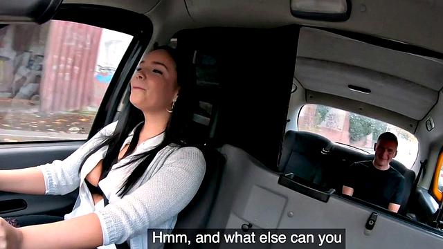 A curvy taxi driver ride before getting her tight pussy stuffed on backseat